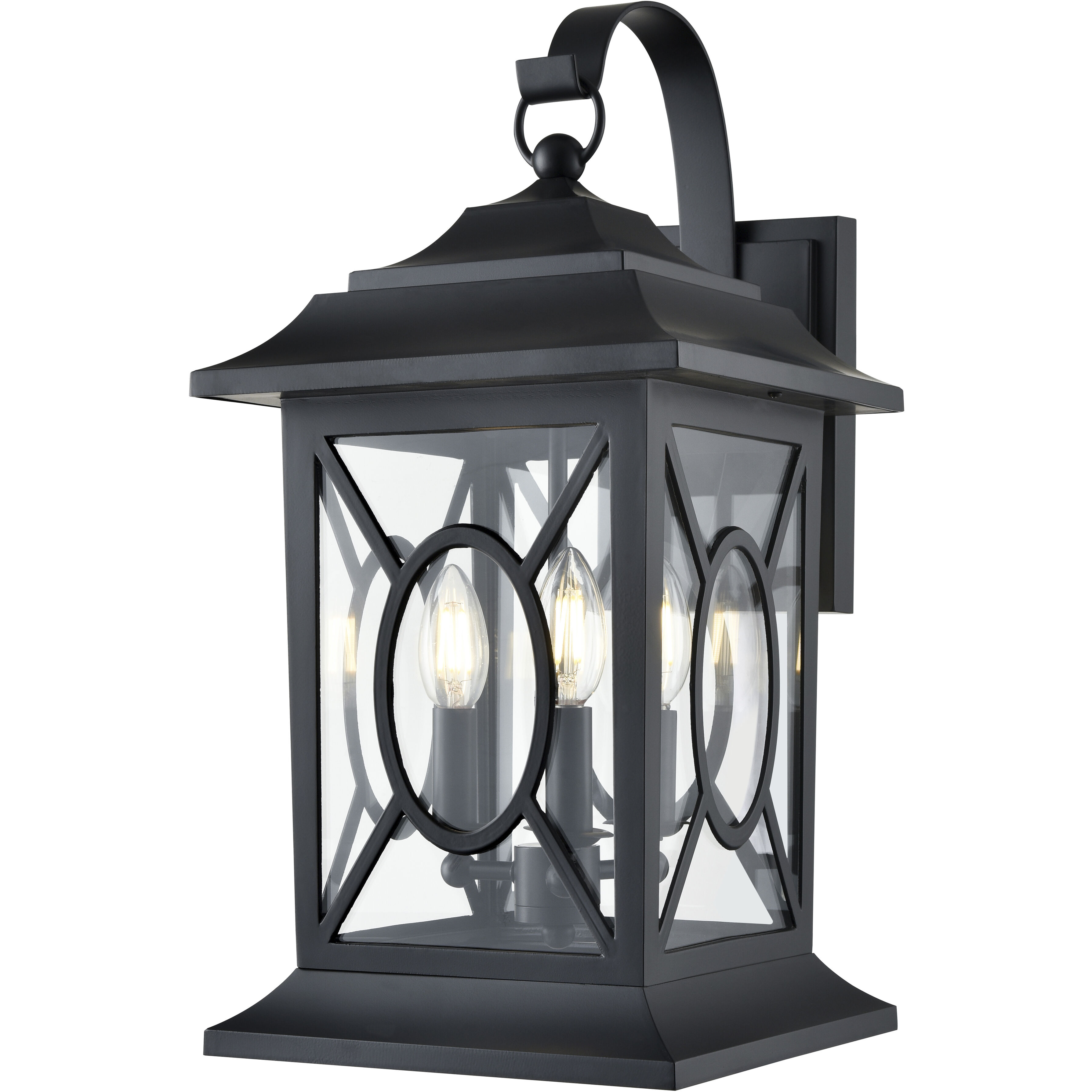 Allbert 3 Light 20.5 inch Powder Coated Black Outdoor Wall Sconce